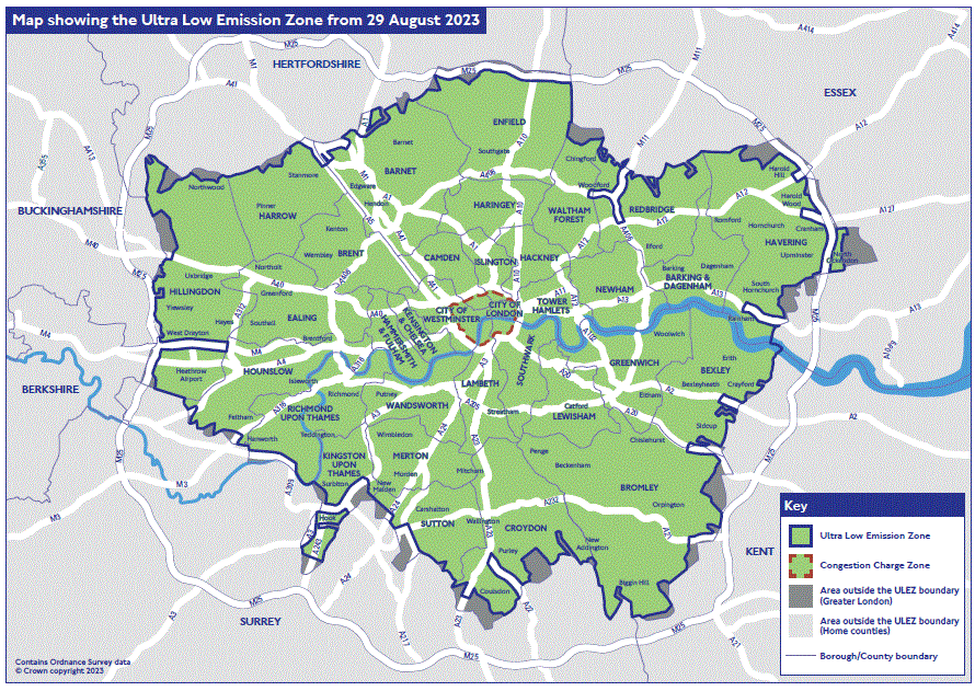 Great London map of DVS area 2024